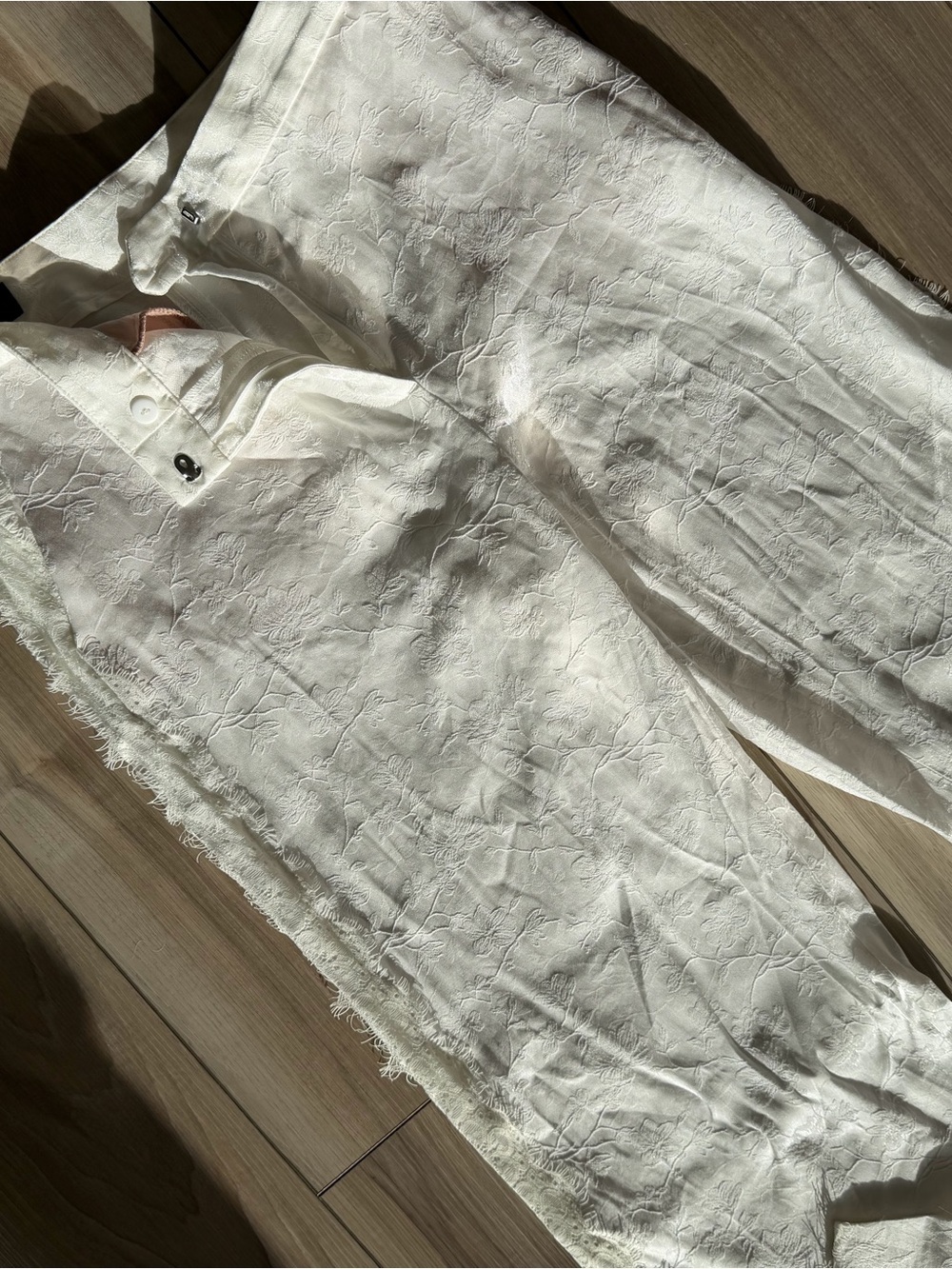 Zara White Wide Leg Blend Pants - Picture 6 of 6